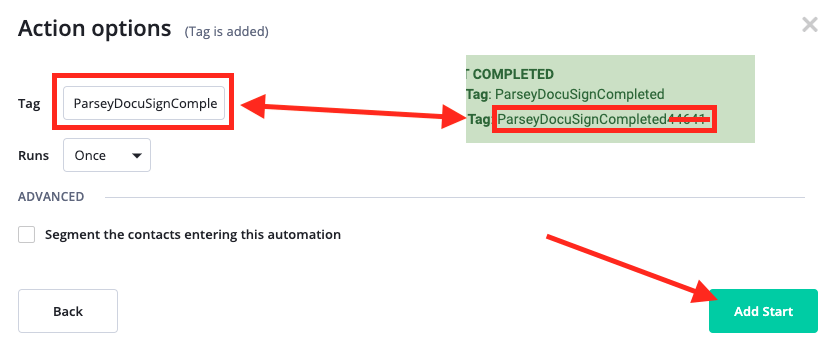 ActiveCampaign Parsey Integration Screenshot 3