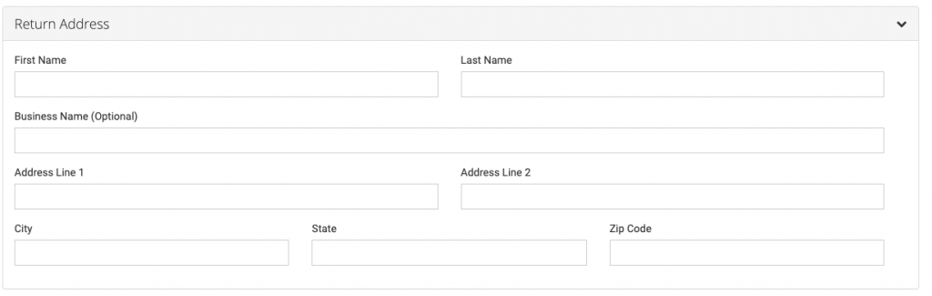 Return Address information