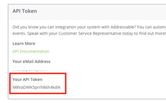 API Token Settings