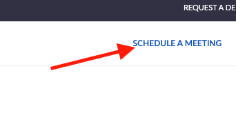 arrow pointing to schedule a meeting link