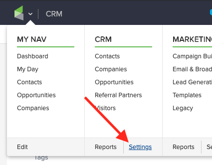 crm settings