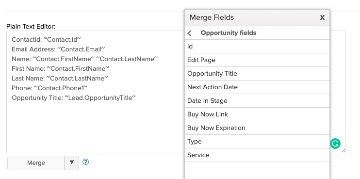 merge fields